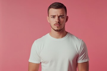 Obraz premium man in floral print t shirt