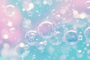 A blue background with many bubbles of different sizes