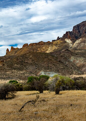 Mountains and stepppe patagonia landscape, chubut province, argentina