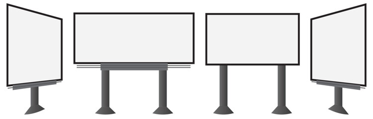 Fototapeta premium 3D rendering of a blank billboard. Empty advertisement mock-up on white background