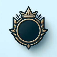 Obraz premium A stylish and luxurious circular emblem featuring golden details.