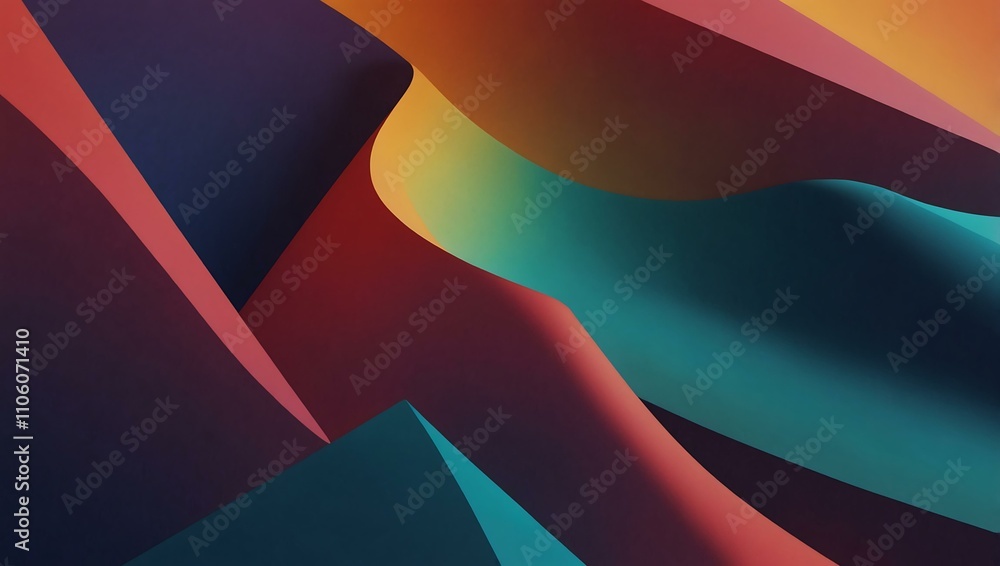 Poster fluid geometric shapes blending smoothly with color gradients.