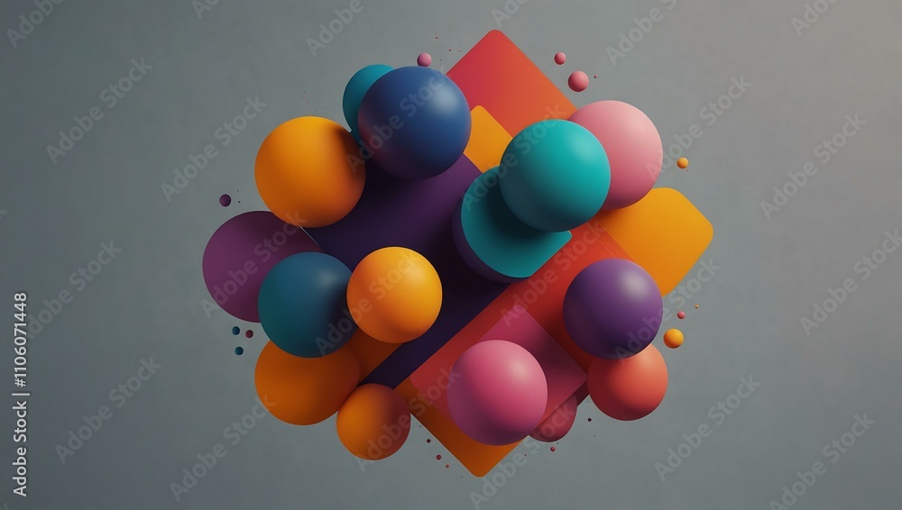 Poster fluid geometric shapes blending smoothly with color gradients.