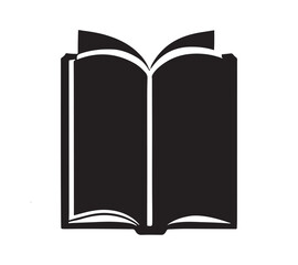 Book minimal  logo icon black and white