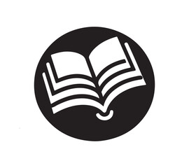 Book minimal  logo icon black and white