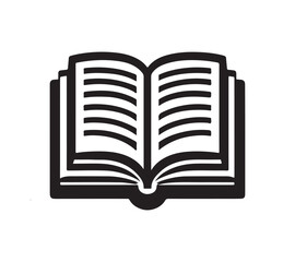 Book minimal  logo icon black and white