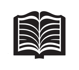 Book minimal  logo icon black and white