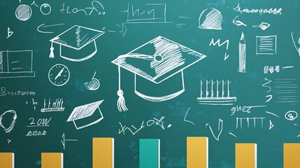 economic windfall education graduation learning symbols statistics goals resources teaching students.






