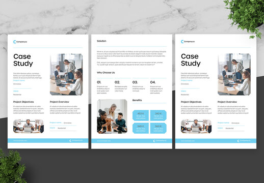 Blue And White Case Study Flyer