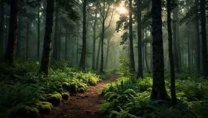 Fototapeta premium Forest scenery like wallpaper.