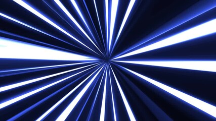 Abstract tunnel moving in hyperspace, blue energy vortex flying straight, colorful speed of light, animation of traveling through a wormhole, time travel. 4k 3D rendering.