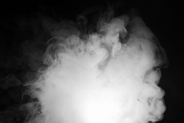 Abstract Smoke Swirls on Black Background