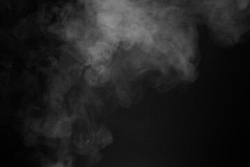 Abstract Smoke Swirls on Black Background