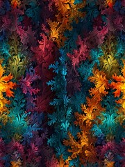 Obraz premium Fractal abstract pattern in dynamic colors.