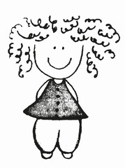 Collection cute happy cartoon girls