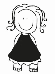 Collection cute happy cartoon girls