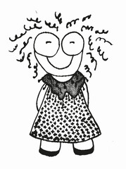 Collection cute happy cartoon girls