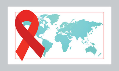 Ribbon, red ribbon, world map, world, map, red, vector graphics, vector illustration, design elements, graphic resource