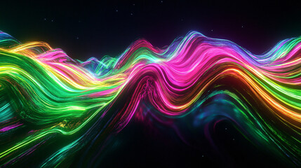 Vibrant Neon Wave Abstract Background