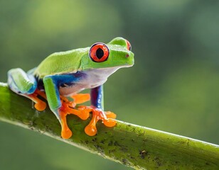 Red-eyed Tree Frog - Agalychnis callidryas, beautiful colorful from iconic to Central America forests, Costa Rica.