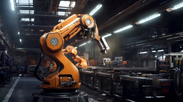 Automated production line robotic arm intelligent manufacturing Industry 4.0 scenario