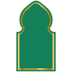 Abstract arabic door window vector template, good for islamic frame design template. Islamic Golden Banner.