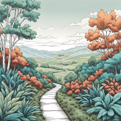 Nature landscape illustration