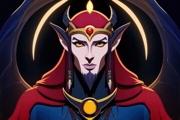 Mesmerizing Animated Baphomet Frame in Dynamic Dark Motion