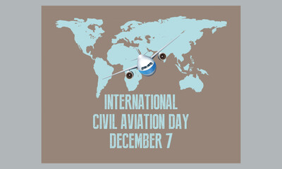 International civil aviation day, world civil aviation day, civil aviation day, civil aviation, airplane is on half Earth