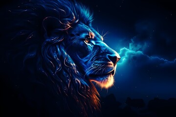 lion in the night
