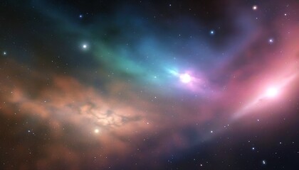 Naklejka premium Mystic vision of the deep universe, fusion of stars, nebulas, and dreamy space.