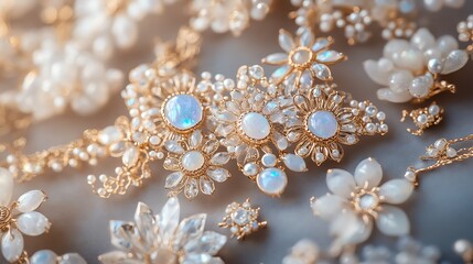 Elegant jewelry design featuring pearl and gemstone details.