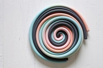 Soft Pastel Swirl in Black Chalk on White Backdrop