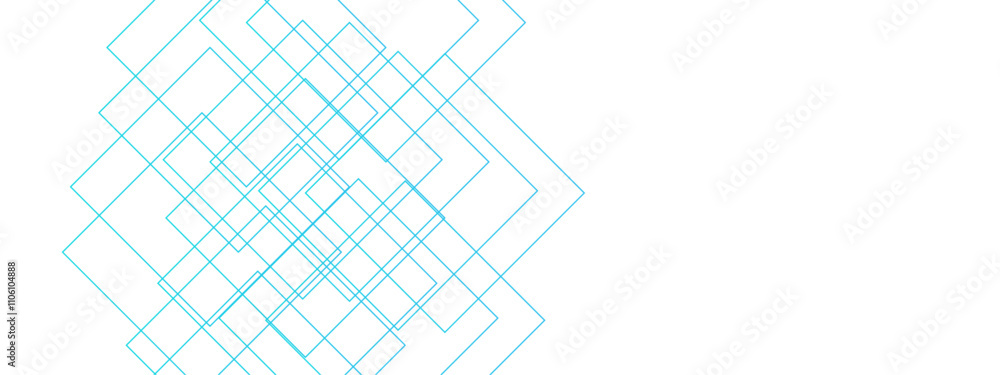 Poster light ornament technology vector panoramic. luxury blue line background. minimalistic seamless white