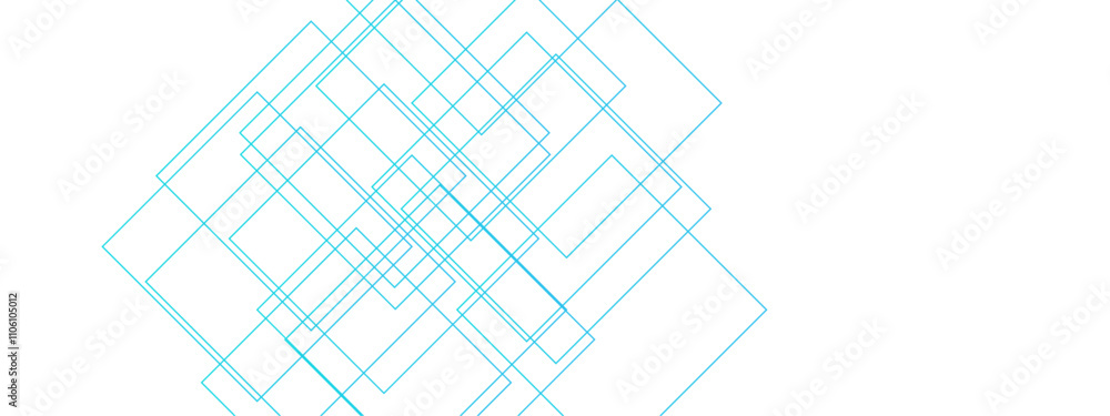 Poster light ornament technology vector panoramic. luxury blue line background. minimalistic seamless white
