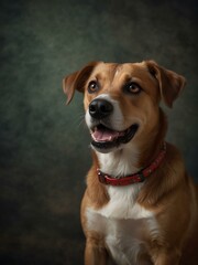 Funny portrait of a dog.