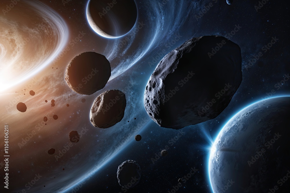 Poster asteroids and comets in space: isolated celestial bodies in dynamic motion