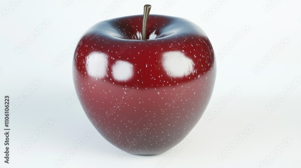 Poster a single red apple isolated on white background