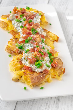 Crispy smashed potatoes