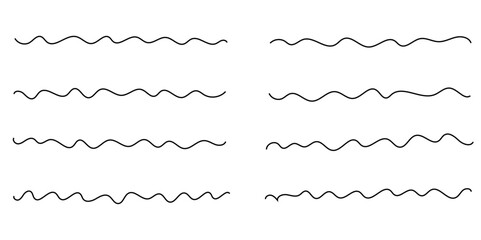 Abstract wave background. waves line set. waves collection vector. Black wave line and wavy zigzag seamless pattern lines isolated on white background. Vector illustration with editable stroke.