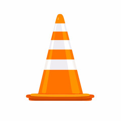 Traffic Cone Road Construction Warning Vector Icon for Safety Precautions