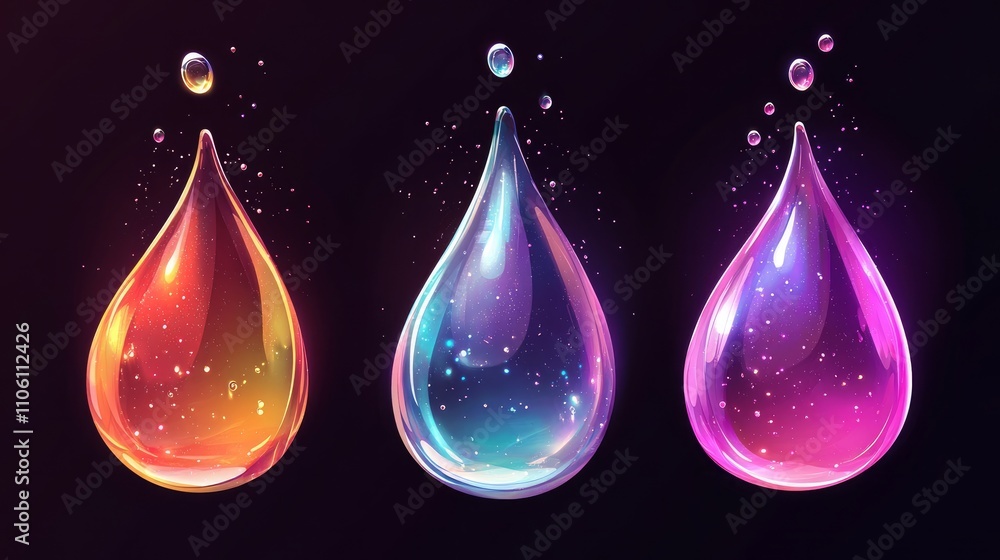 Aufkleber detailed 3d rendering of a single water drop with a reflective surface.