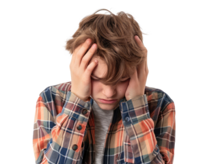 person with headache