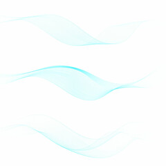 Set of blue abstract waves. Vector design element. Eps 10