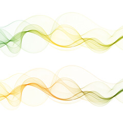 Set of multicolored wave patterns. Decor element. Presentation layout. Abstract waves. Eps 10