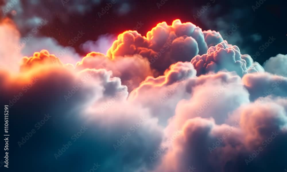Aufkleber glowing data cloud mass in cyberspace with calculations and digital storage