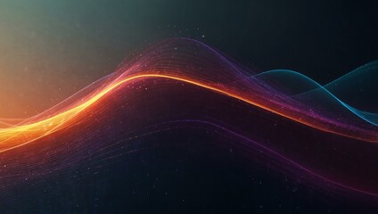 Obraz premium Futuristic wave background with glowing lines and gradients.