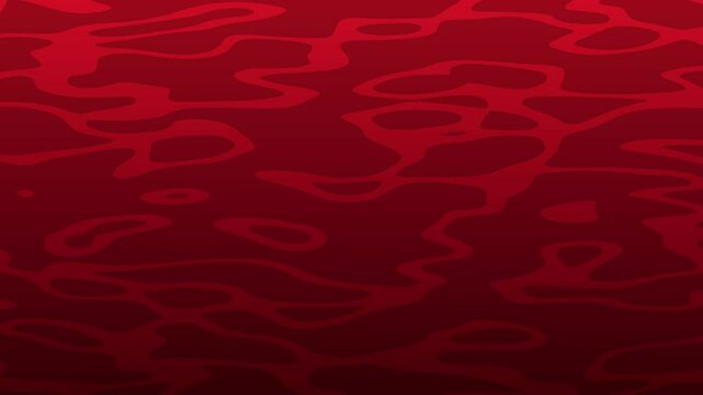 Fluido rojo en movimiento, ondas en estilo caricaturesco minimalista