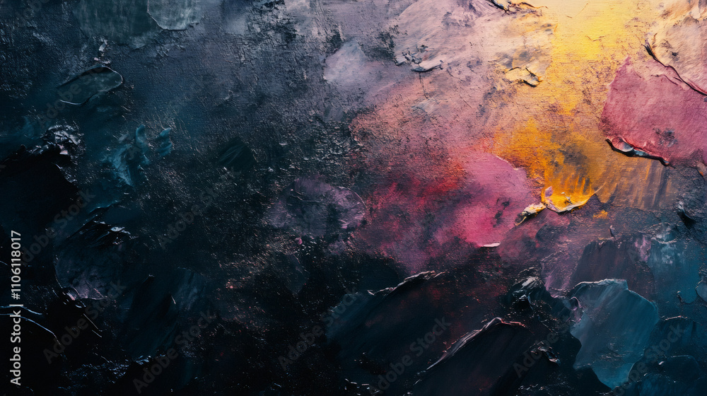Aufkleber abstract and artistic visual with vibrant colors and textured brushstrokes in oil painting backgroun