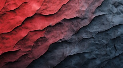 Fototapeta premium Abstract textured background with layered wavy patterns in red and black colors, creating a visually striking and dynamic design